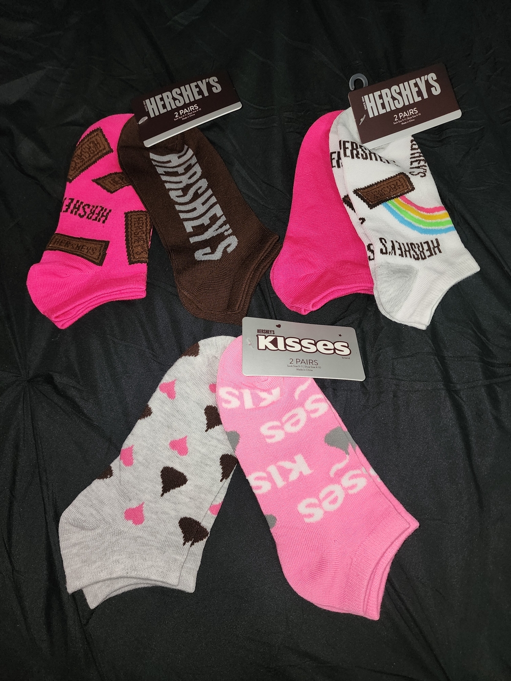 Hershey's Women's Pink & White Ankle Sock Pack - 6 Pairs